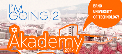 A banner with the text "I'm going 2 Akademy" and "Brno University of Technology"